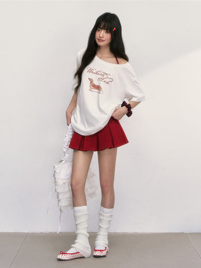 Dog Print Loose T-shirt WEE0018