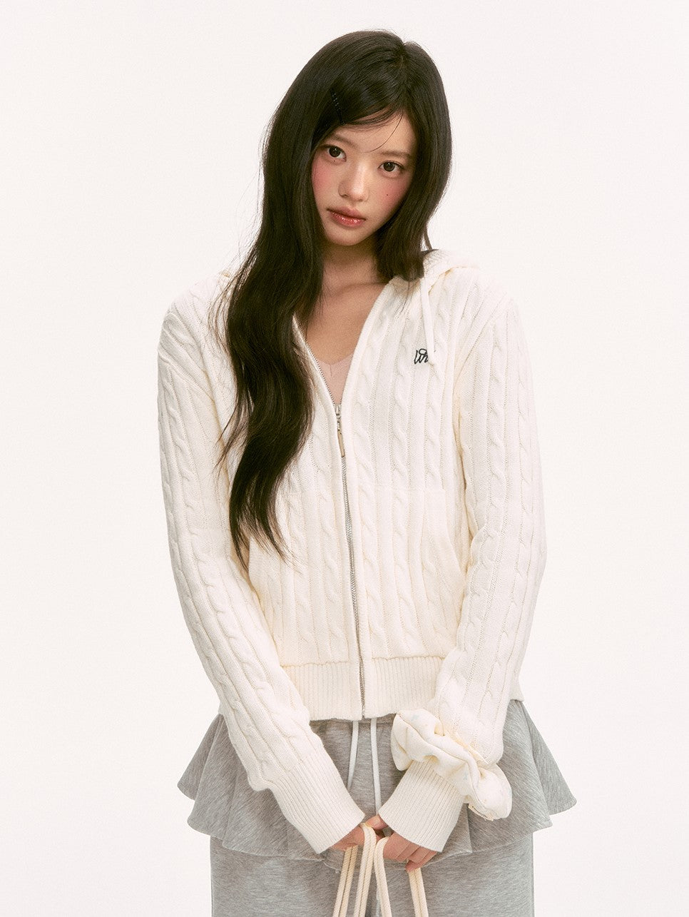 White Lazy Style Knit Cardigan WEE0137