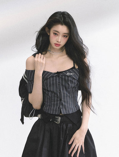 Fake Two-piece Striped Shirt DIA0531