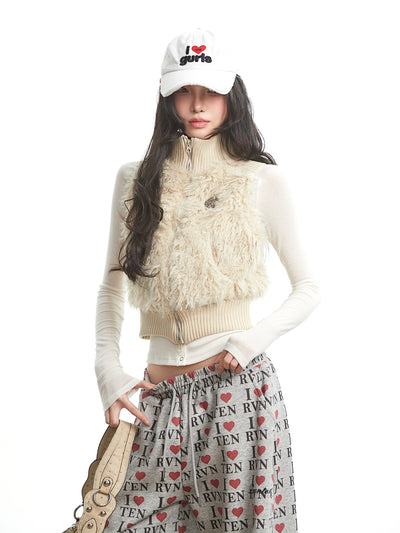 Furry Casual Short Vest Jacket UNC0319