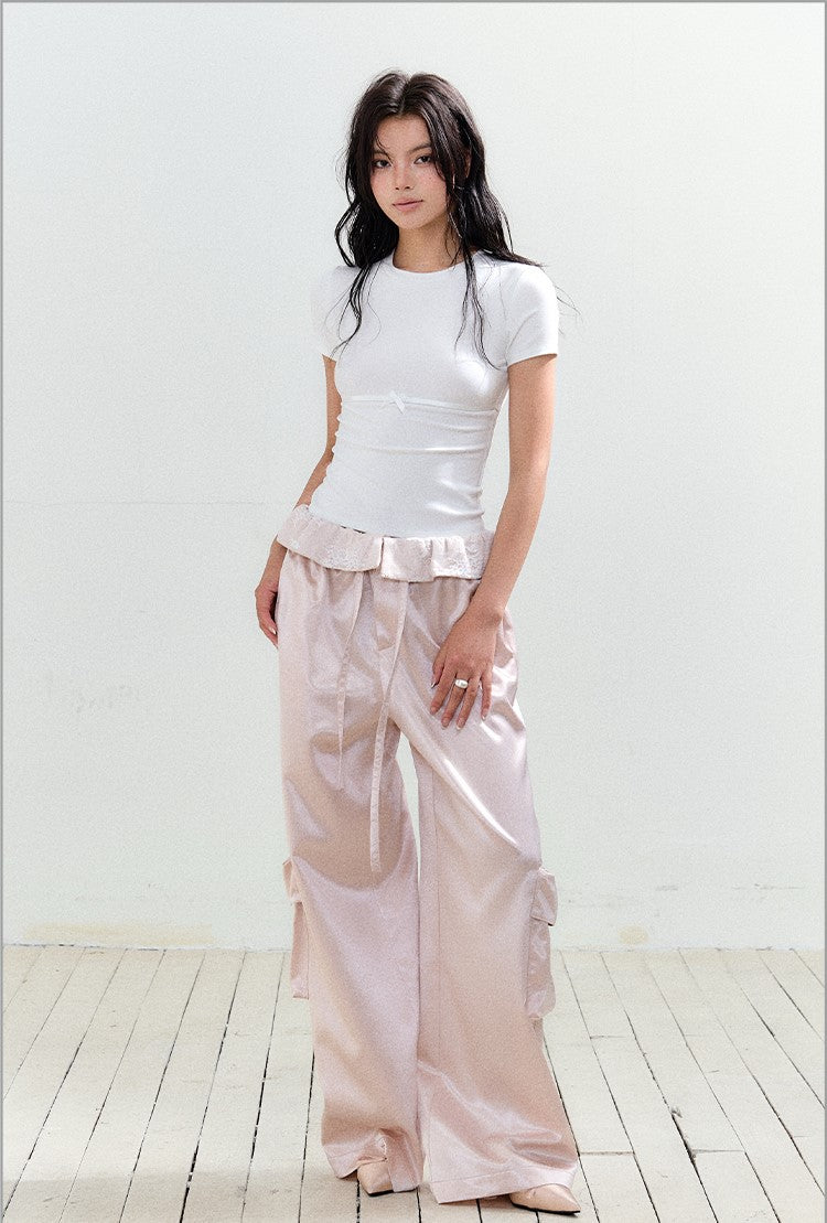 Large Pocket Satin High-end Pants AGM0153