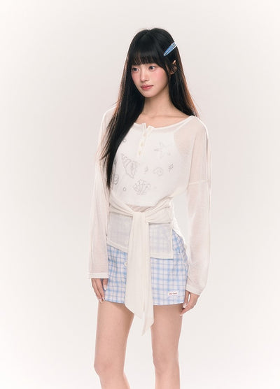 Diamond Print See-through Top NTO0207