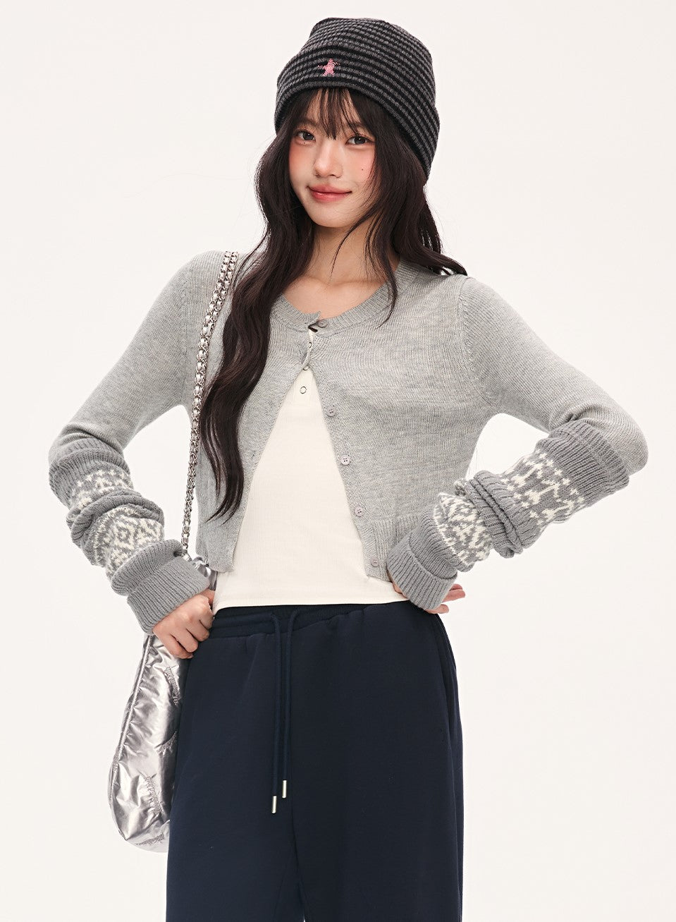 Letter Embroidered Diamond Quilted Chain Bag WEE0131