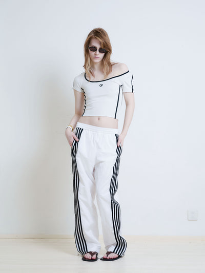 Nylon Loose Casual Pants AOA0027