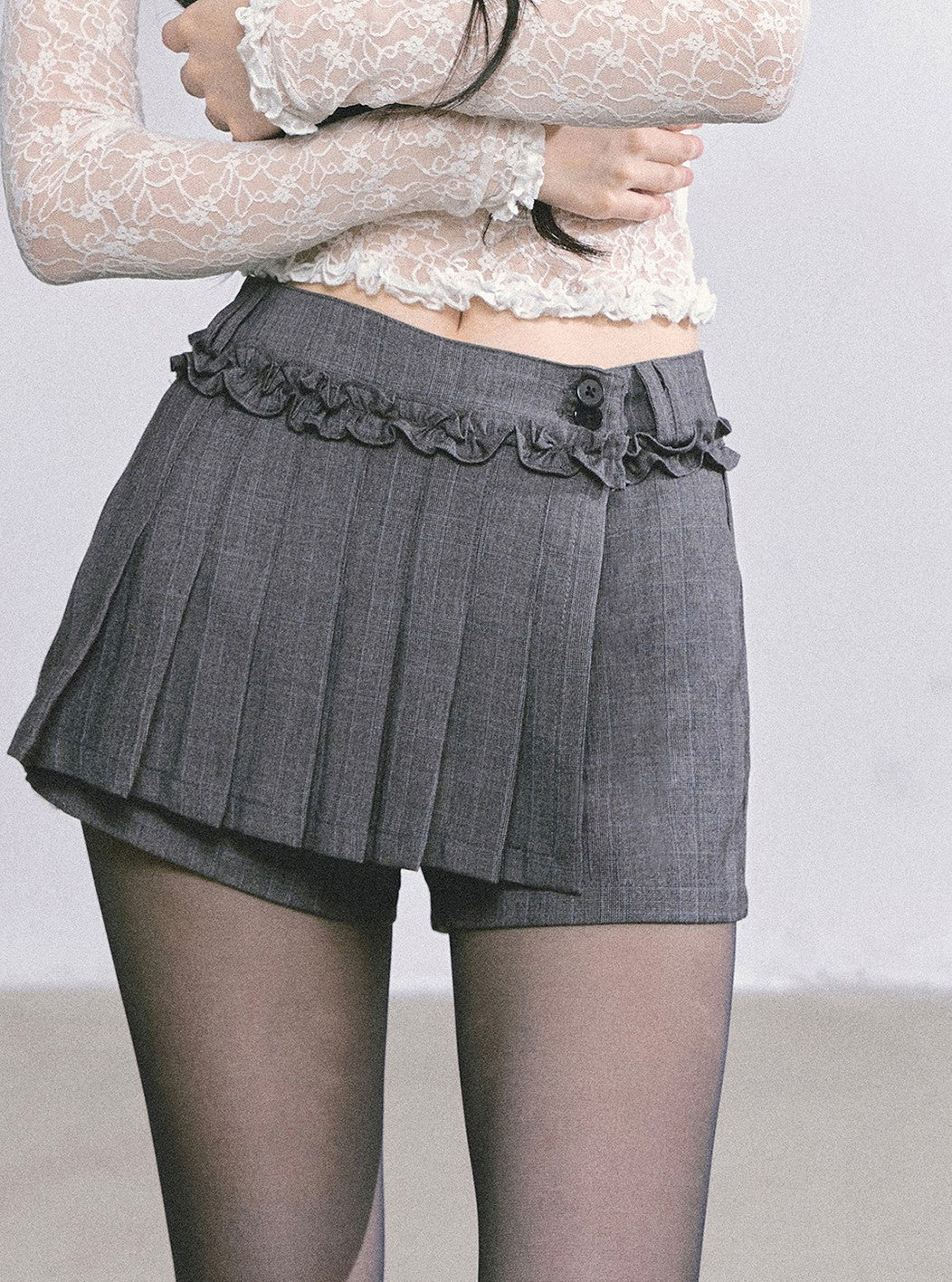 French Suit Jacket/Pleated Skirt/Lace Top DIA0601