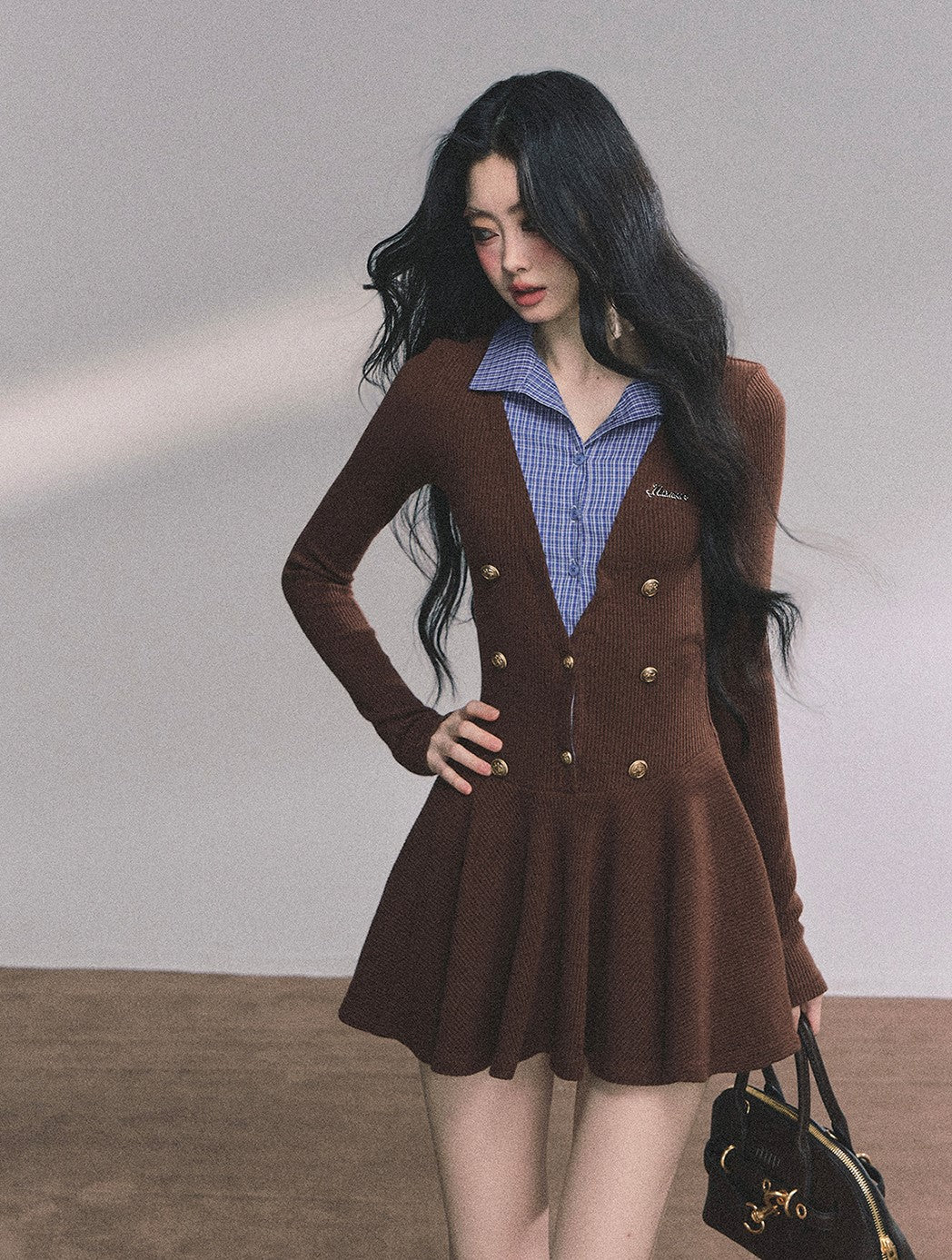 Fake Two-piece French Knitted Dress DIA0613