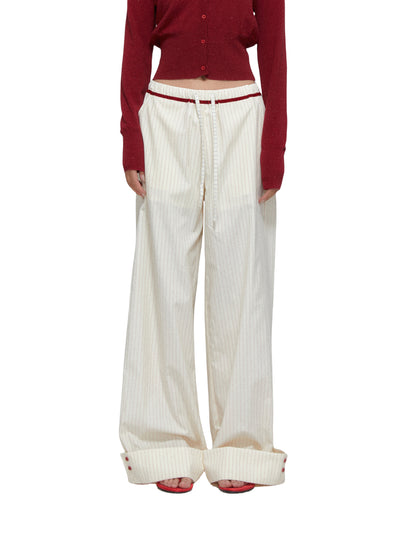 Striped Drape Casual Pants APE0372