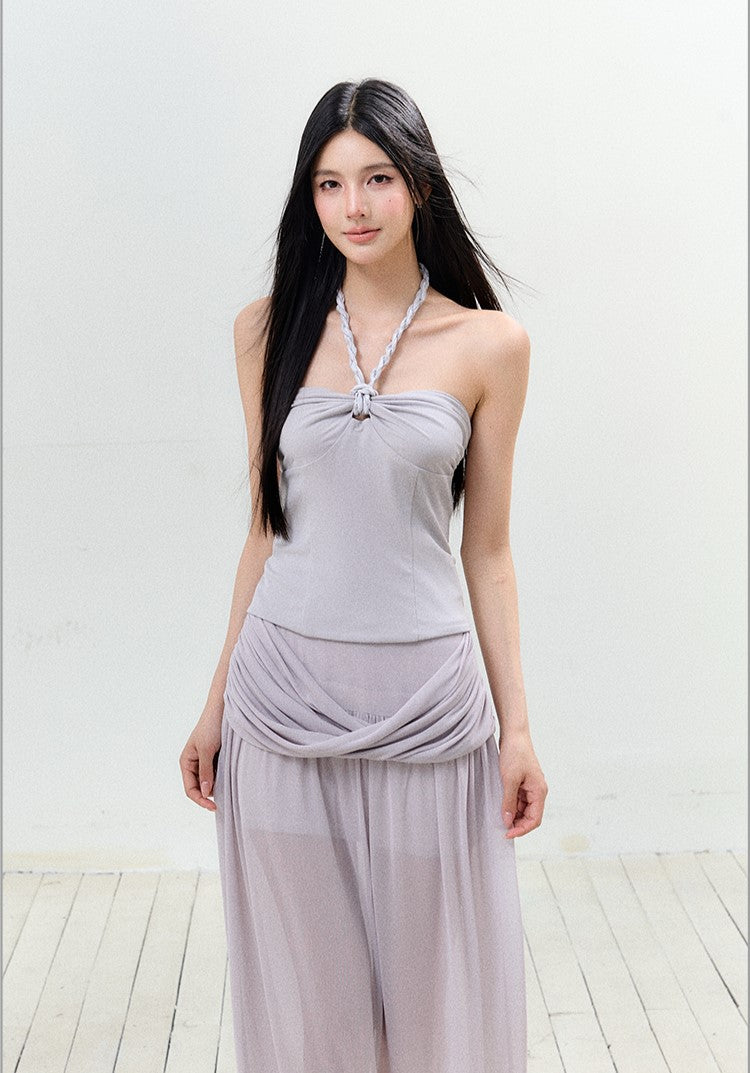 Braided Halter Top/Twisted Maxi Skirt AGM0156