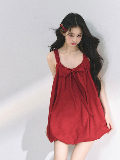 Babydoll Bow Short Dress DIA0464