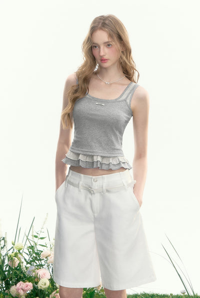 Striped Short Slim Camisole AYF0091