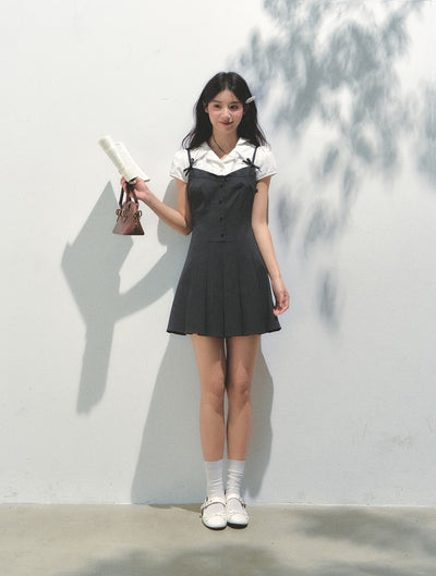 Fake Two-piece Design Pleated Dress SUN0155