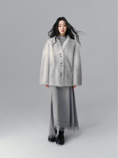 Blue Needle Amber Original Environmentally Friendly Fur Coat SAL0094