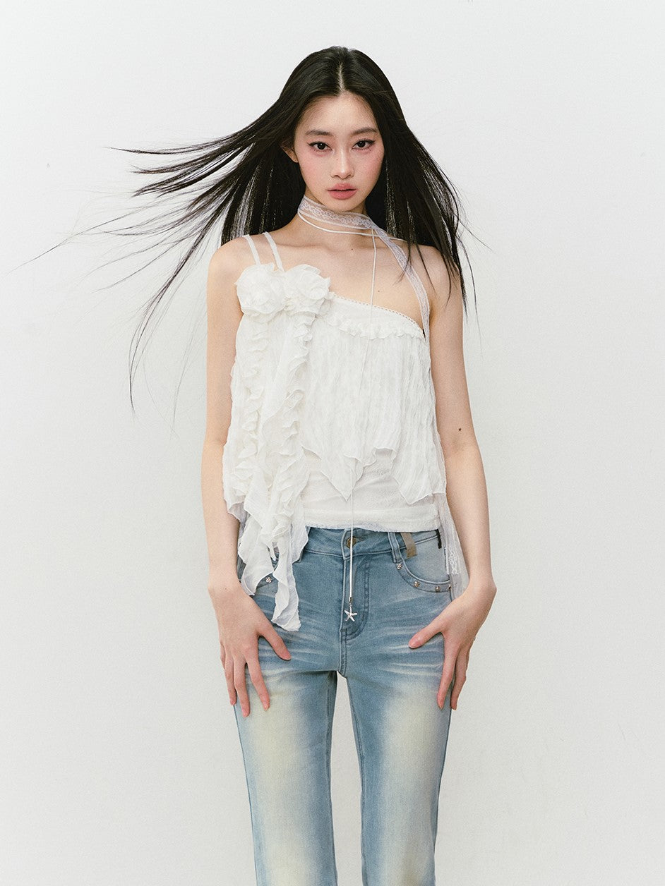 Flower Irregular Lace Camisole VIA0308