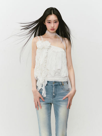 Flower Irregular Lace Camisole VIA0308