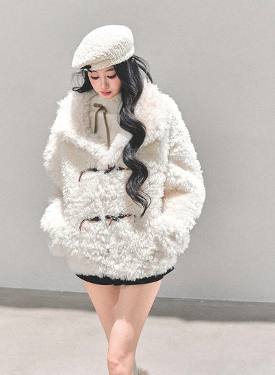 Lambswool Shearling White Coat DIA0683