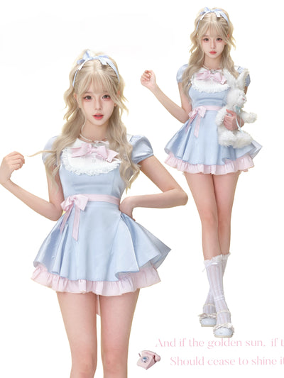 Moonlight Blue Bow Dress/Bubble Shorts SER0185