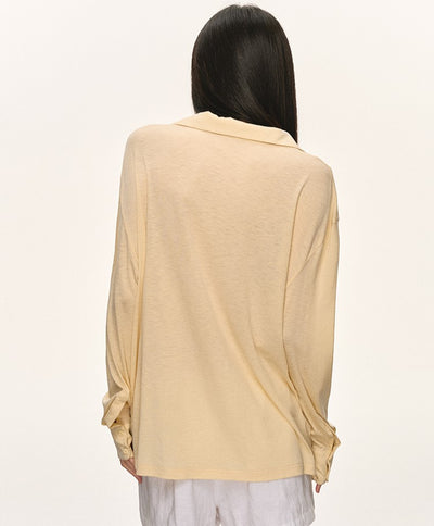 Lapel Loose V-neck Sunscreen Shirt ANA0057