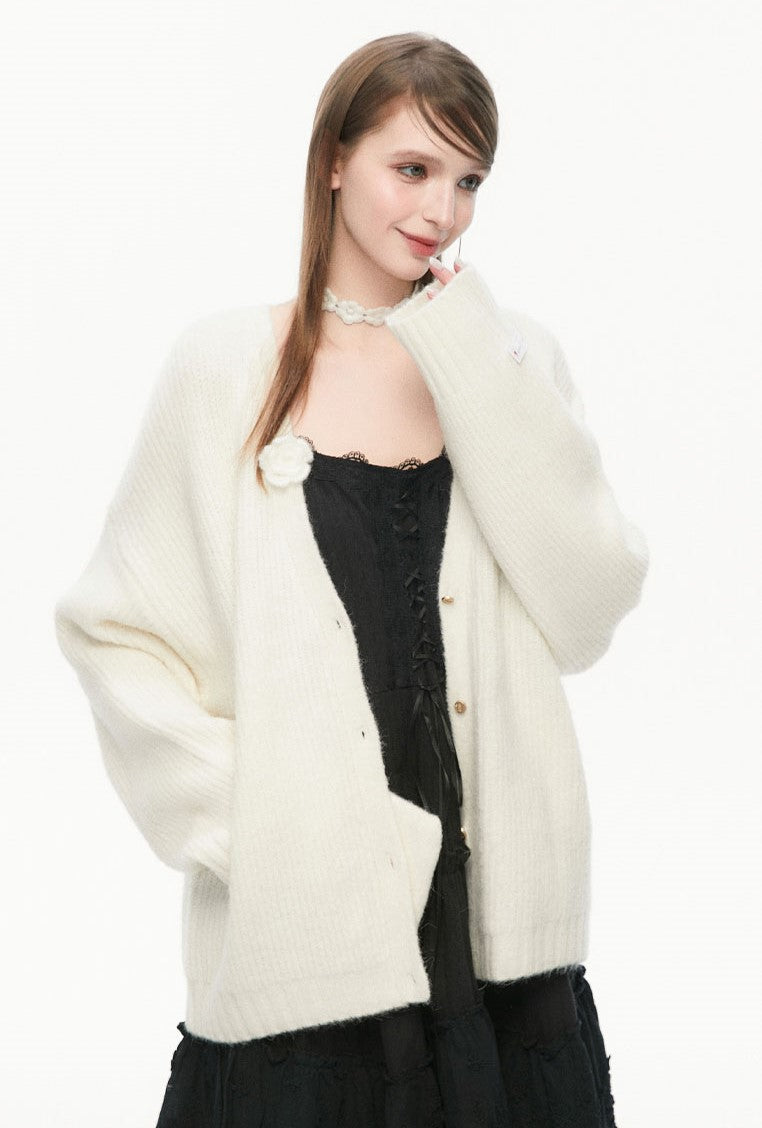 Flowering V-Neck Knit Cardigan SPE0077