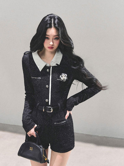 Luxurious Style Flower Decorated Jumpsuit DIA0684