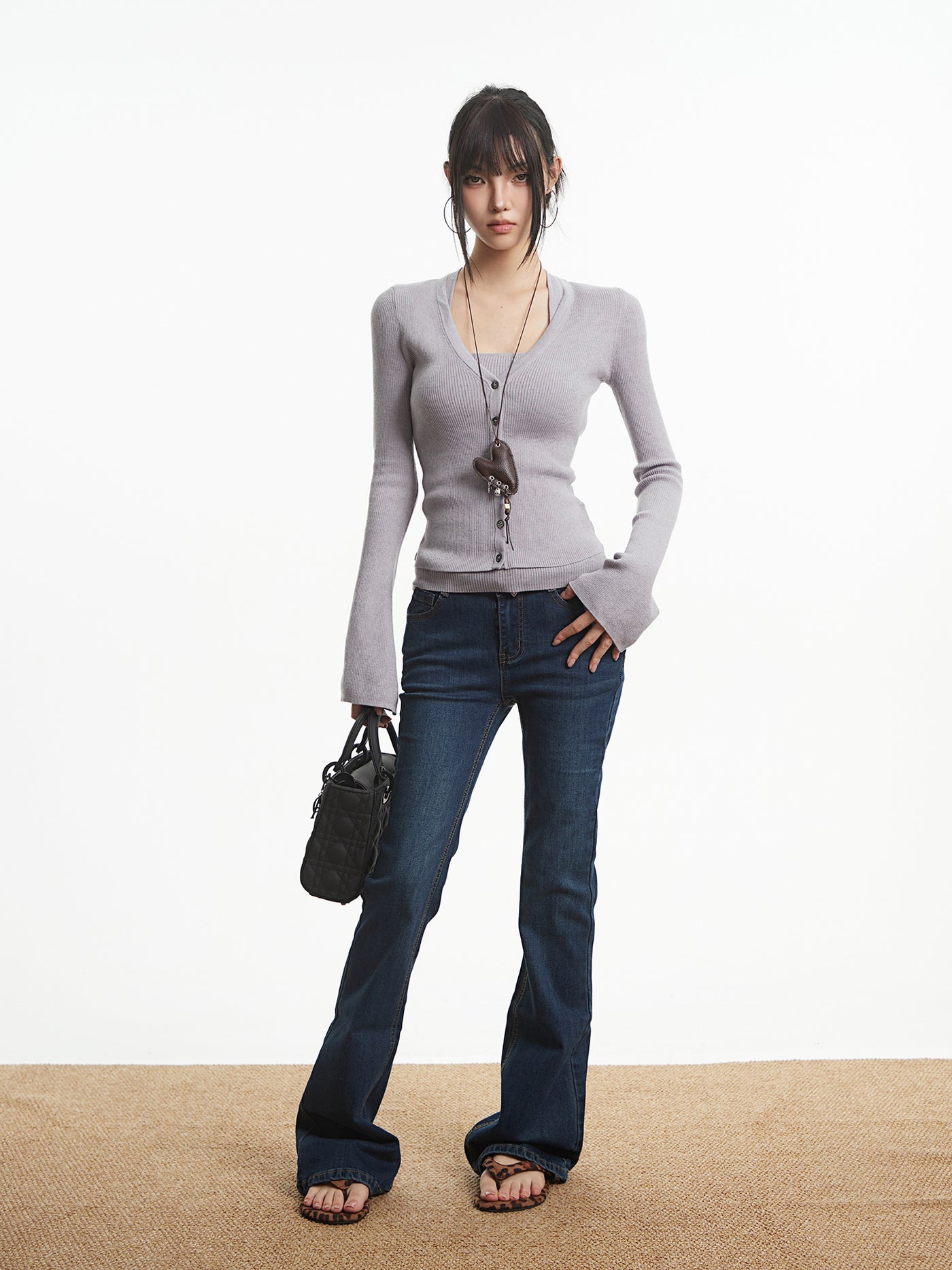 Retro Slim Fit Flared Skinny Jeans UNC0313