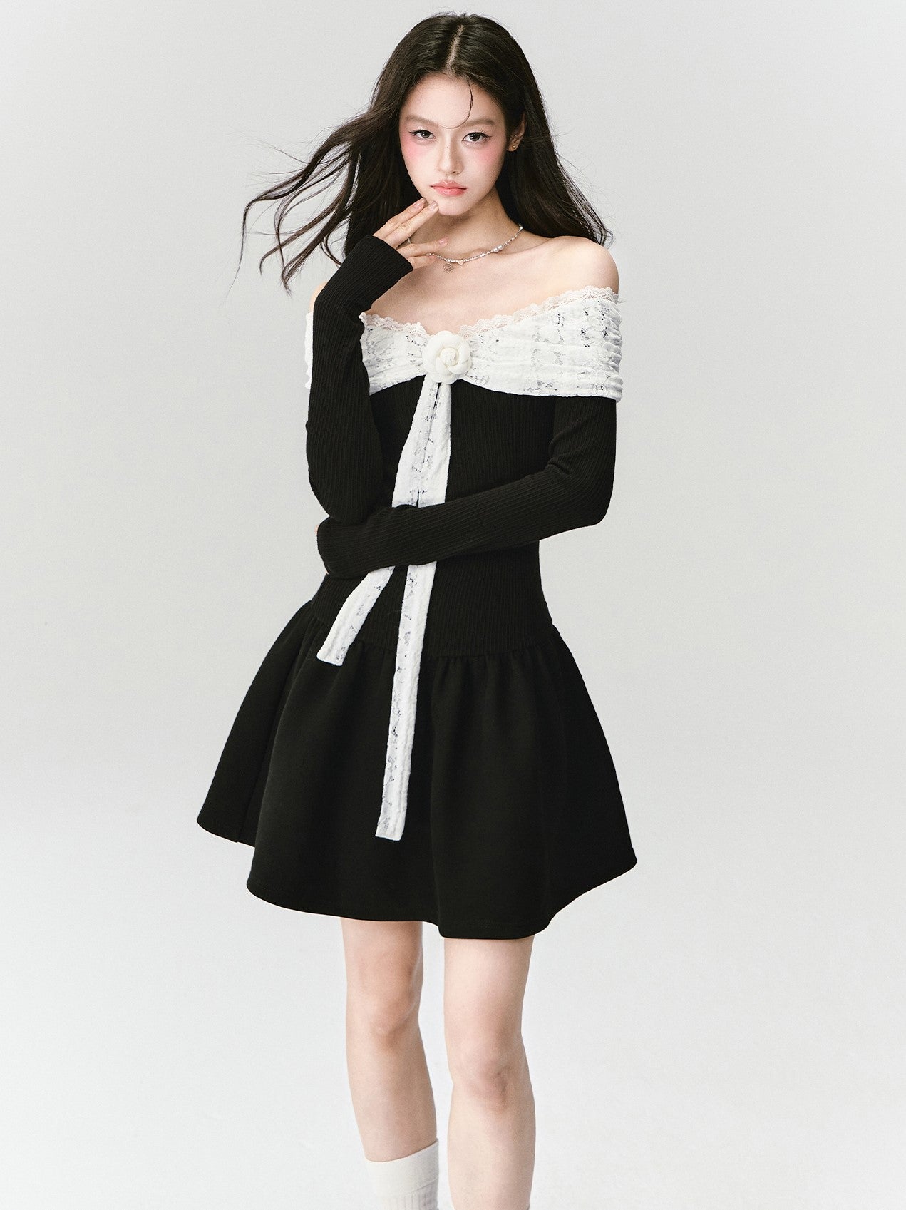 Lace One Shoulder Princess Dress FRA0413
