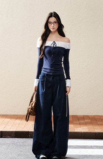 Strap Wide-leg Mopping Pants SHI0194
