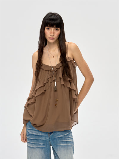 Pleated Ruffled Camisole CUR0209
