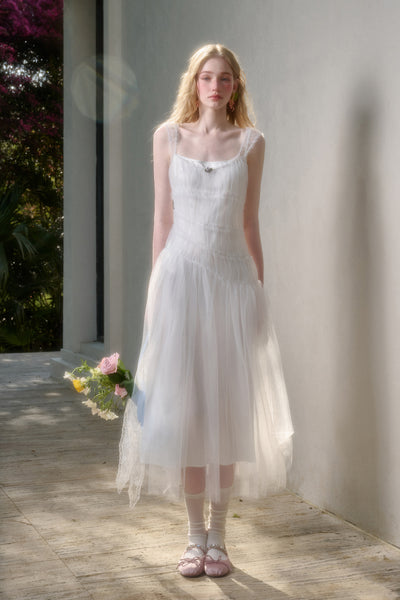 Puffy Tulle Mesh Suspender Dress GRO0130