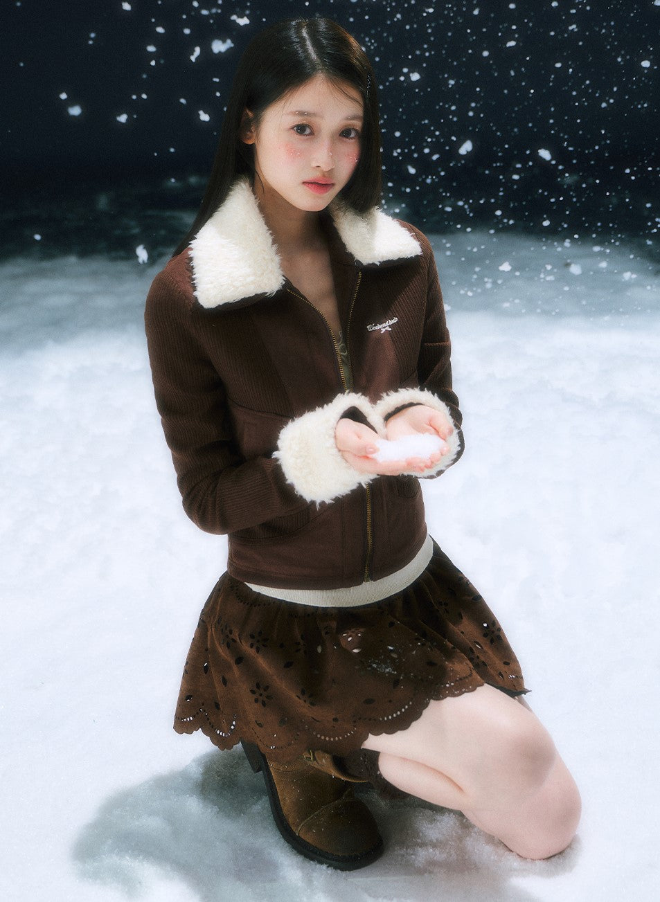 Retro Hollowed-out Jacquard Mini Skirt WEE0111