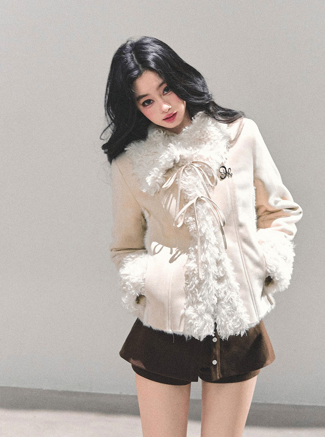 French-style Shearling Plush Cotton Jacket DIA0670