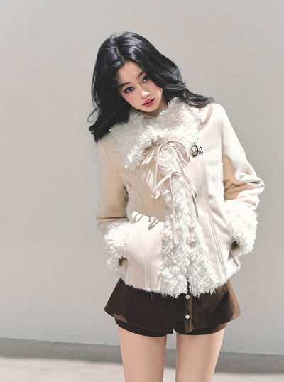 French-style Shearling Plush Cotton Jacket DIA0670