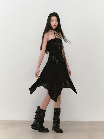 Star Beaded Pleated Tube Top/Skirt VIA0280