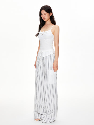 Striped Drawstring Loose Casual Pants APE0398
