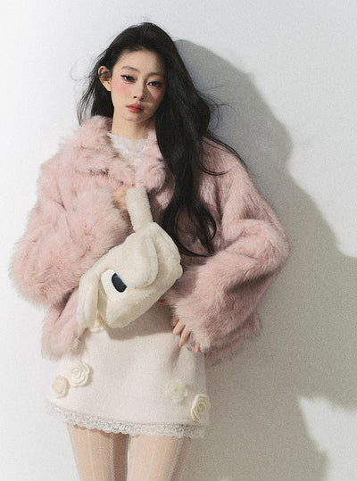 Cherry Blossom Milk Series Fur Pink Jacket DIA0246