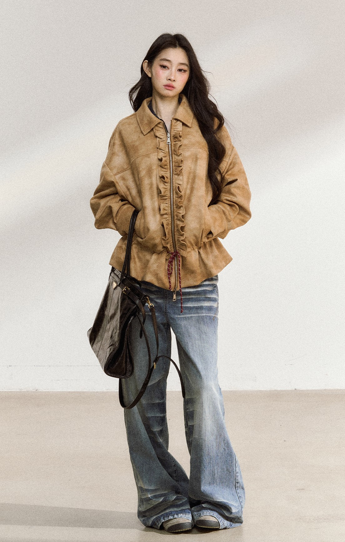 Ruffled Casual Lapel Jacket SHI0216
