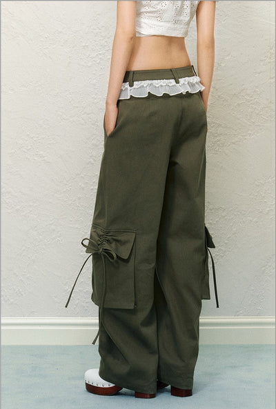 Large Pocket Lace Drawstring Pants AGM0130