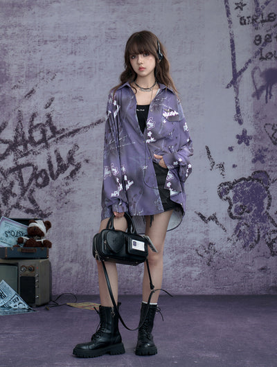 Purple Printed Shirt SAG0271