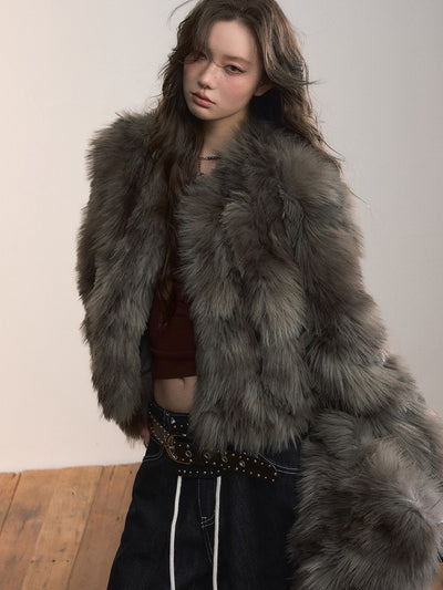 Eco-Friendly Fur Short Jacket VIA0368