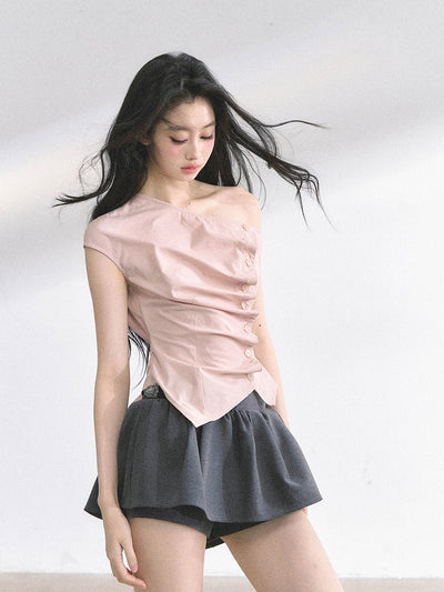 Off-shoulder Slim Shirt DIA0482