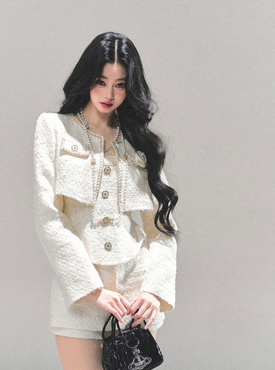 Luxurious Style Short Jacket/Top/Shorts DIA0667