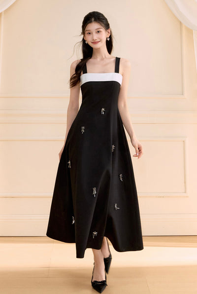Swing A-line Long Suspender Dress OSH0156