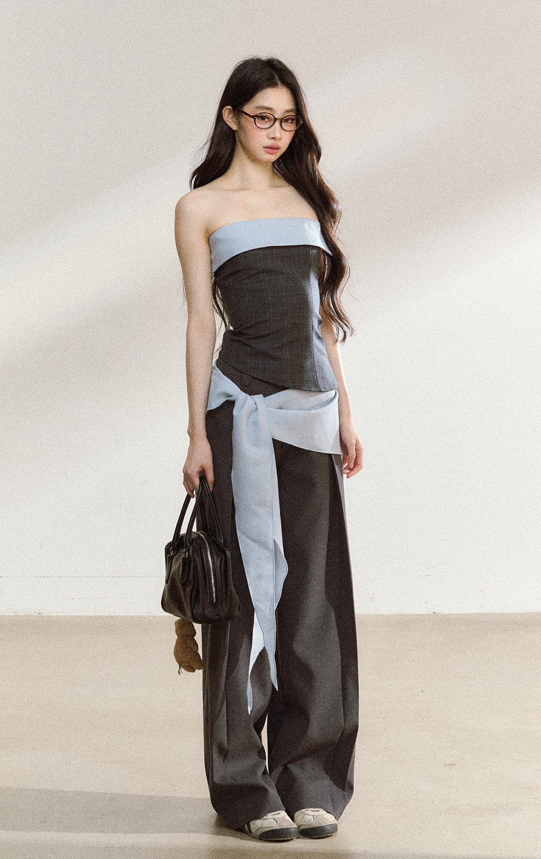 High-end Suit Contrast Color Tube Top/Pants SHI0204