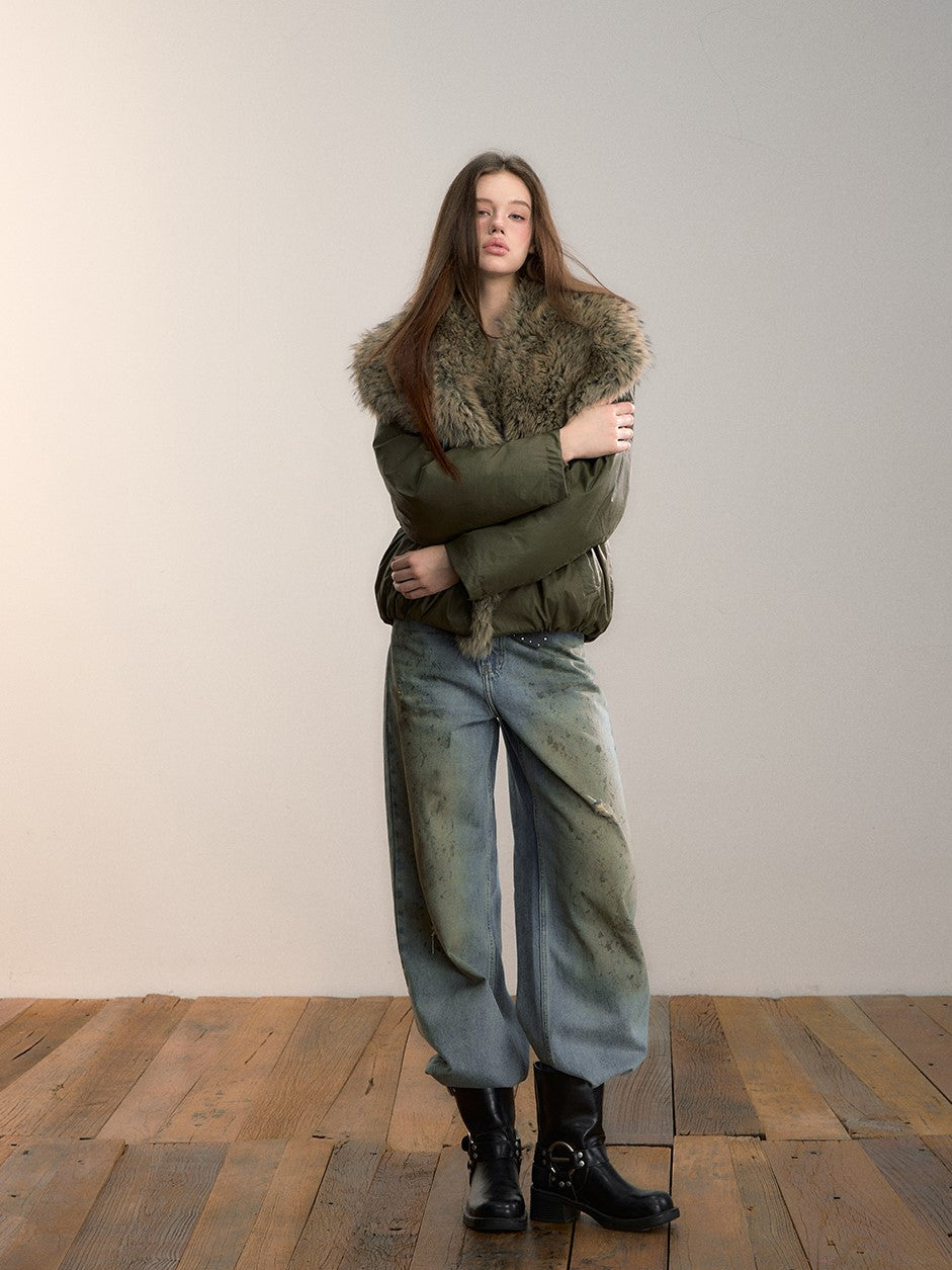 Large Fur Collar Down Jacket VIA0352