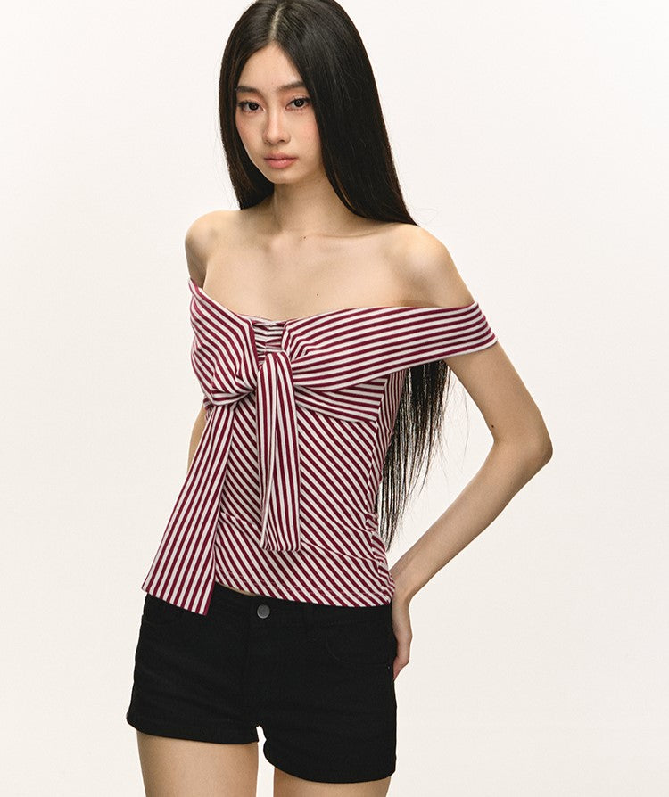 Striped One-shoulder Top ANA0053