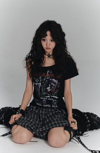 Punk Printed Short-sleeved T-shirt KIN0131