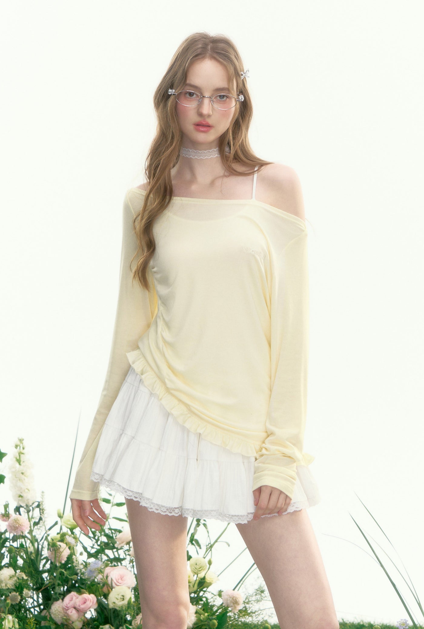 One-shoulder See-through T-shirt AYF0083