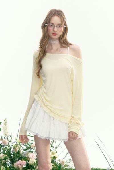One-shoulder See-through T-shirt AYF0083