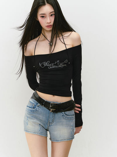 One-shoulder Long-sleeved T-shirt VIA0337