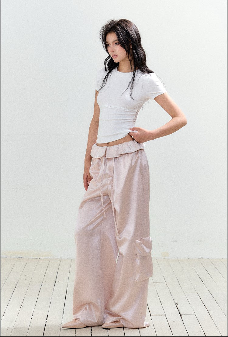 Large Pocket Satin High-end Pants AGM0153