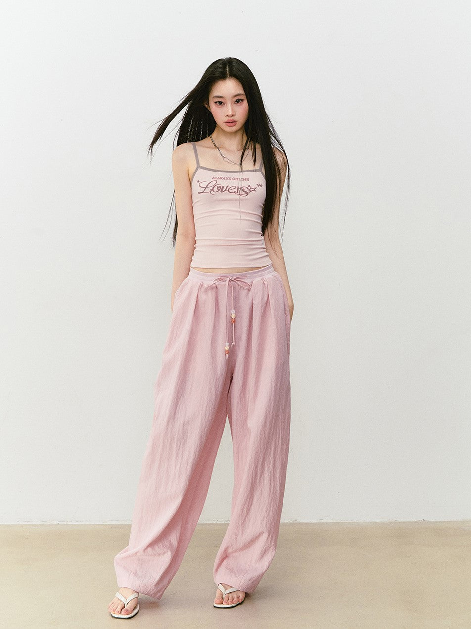 Beaded Drawstring Casual Pants VIA0327